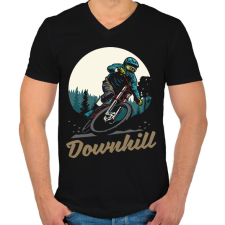 PRINTFASHION Downhill sötét alaphoz - Férfi V-nyakú póló - Fekete férfi póló