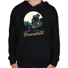 PRINTFASHION Downhill sötét alaphoz - Gyerek kapucnis pulóver - Fekete gyerek pulóver, kardigán