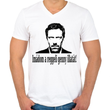 PRINTFASHION dr hause - Férfi V-nyakú póló - Fehér férfi póló