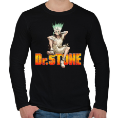 PRINTFASHION Dr. Stone - Senku - Férfi hosszú ujjú póló - Fekete
