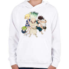 PRINTFASHION Dr. Stone team - Gyerek kapucnis pulóver - Fehér