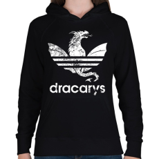 PRINTFASHION dracarys fehér - Női kapucnis pulóver - Fekete