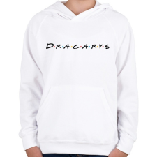 PRINTFASHION Dracarys friends - Gyerek kapucnis pulóver - Fehér gyerek pulóver, kardigán