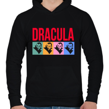 PRINTFASHION Dracula - Férfi kapucnis pulóver - Fekete férfi pulóver, kardigán