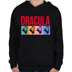 PRINTFASHION Dracula - Gyerek kapucnis pulóver - Fekete