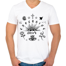 PRINTFASHION Drága bőr - Férfi V-nyakú póló - Fehér férfi póló