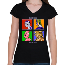 PRINTFASHION Dragon Ball ellenségek - Női V-nyakú póló - Fekete női póló