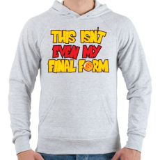PRINTFASHION Dragon Ball - Ez még nem a végső formám - Férfi kapucnis pulóver - Sport szürke