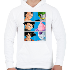 PRINTFASHION Dragon Ball - Férfi kapucnis pulóver - Fehér férfi pulóver, kardigán