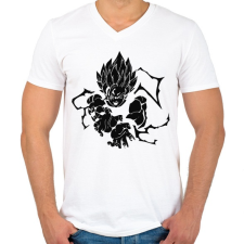 PRINTFASHION dragon ball - Férfi V-nyakú póló - Fehér férfi póló