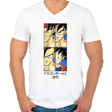 PRINTFASHION Dragon ball - Férfi V-nyakú póló - Fehér férfi póló