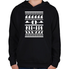 PRINTFASHION Dragon Ball karácsonyi minta - Gyerek kapucnis pulóver - Fekete gyerek pulóver, kardigán