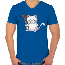PRINTFASHION Dragon Ball karakter - Férfi V-nyakú póló - Királykék férfi póló