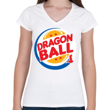 PRINTFASHION Dragon Ball - Női V-nyakú póló - Fehér női póló