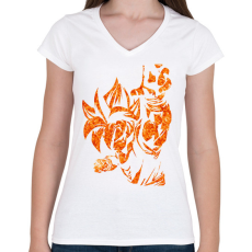 PRINTFASHION Dragon Ball - Női V-nyakú póló - Fehér