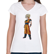 PRINTFASHION Dragon Ball - Női V-nyakú póló - Fehér női póló