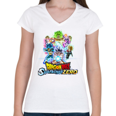 PRINTFASHION Dragon Ball Sparking Zero - Női V-nyakú póló - Fehér