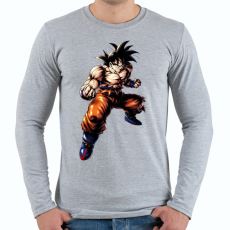 PRINTFASHION dragon ball super-saiyan-god - Férfi hosszú ujjú póló - Sport szürke