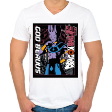 PRINTFASHION Dragon Ball szuper - Férfi V-nyakú póló - Fehér