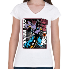 PRINTFASHION Dragon Ball Szuper - Női V-nyakú póló - Fehér női póló