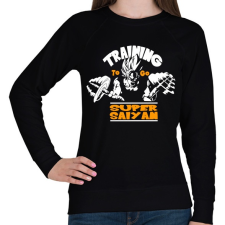PRINTFASHION Dragon ball - Training to go Super Saiyan - Női pulóver - Fekete női pulóver, kardigán