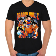 PRINTFASHION Dragon Ball Z - Goku - Férfi V-nyakú póló - Fekete férfi póló