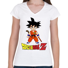 PRINTFASHION Dragon Ball Z - Női V-nyakú póló - Fehér női póló