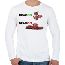 PRINTFASHION DRAGON DRAGOFF - Férfi hosszú ujjú póló - Fehér férfi póló