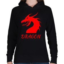 PRINTFASHION Dragon  - Női kapucnis pulóver - Fekete női pulóver, kardigán