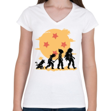 PRINTFASHION Dragonball evolúció - Női V-nyakú póló - Fehér női póló