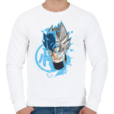 PRINTFASHION Dragonball - Goku blue - Férfi pulóver - Fehér