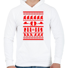 PRINTFASHION Dragonball karácsonyi minta - Férfi kapucnis pulóver - Fehér férfi pulóver, kardigán