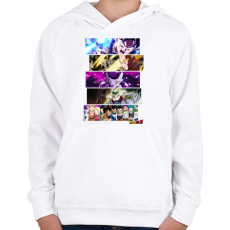 PRINTFASHION DragonBall montage - Gyerek kapucnis pulóver - Fehér