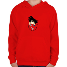 PRINTFASHION Dragonball Son Goku  - ZSEB - Gyerek kapucnis pulóver - Piros