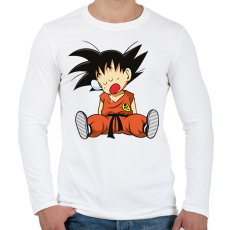 PRINTFASHION Dragonball - Songoku - Férfi hosszú ujjú póló - Fehér