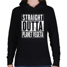 PRINTFASHION Dragonball straight outta Planet Vegeta - Női kapucnis pulóver - Fekete