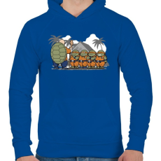PRINTFASHION Dragonball teknősök - Férfi kapucnis pulóver - Királykék