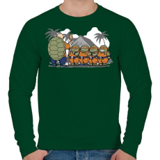 PRINTFASHION Dragonball teknősök - Férfi pulóver - Sötétzöld