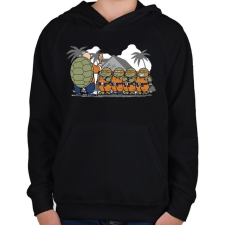 PRINTFASHION Dragonball teknősök - Gyerek kapucnis pulóver - Fekete gyerek pulóver, kardigán