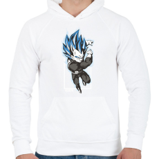 PRINTFASHION Dragonball - Vegeta blue - Férfi kapucnis pulóver - Fehér