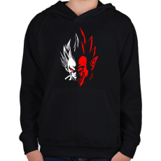 PRINTFASHION Dragonball - Vegita - Gyerek kapucnis pulóver - Fekete