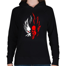 PRINTFASHION Dragonball - Vegita - Női kapucnis pulóver - Fekete női pulóver, kardigán