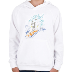PRINTFASHION Dragonball - Vegito blue - Gyerek kapucnis pulóver - Fehér