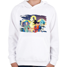 PRINTFASHION Dragonball x Fortnite - karakterek - Gyerek kapucnis pulóver - Fehér gyerek pulóver, kardigán