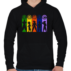 PRINTFASHION Dragonball Z harcosok - Férfi kapucnis pulóver - Fekete