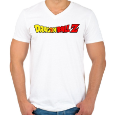 PRINTFASHION Dragonball Z logo - Férfi V-nyakú póló - Fehér férfi póló