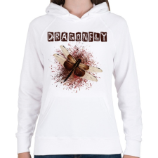PRINTFASHION dragonfly1 - Női kapucnis pulóver - Fehér női pulóver, kardigán