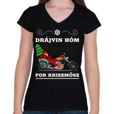 PRINTFASHION DRÁJVIN HÓM 2 - Női V-nyakú póló - Fekete