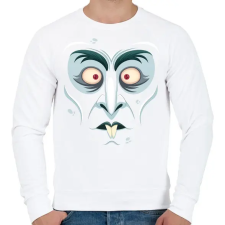 PRINTFASHION Drakula arc - Férfi pulóver - Fehér férfi pulóver, kardigán