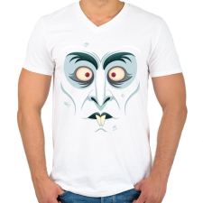 PRINTFASHION Drakula arc - Férfi V-nyakú póló - Fehér férfi póló